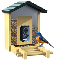 Mangeoire à oiseaux intelligente solaire Wifi AI avec identification, caméra HD 5MP, vision nocturne, étanche IP66, portable, en plastique écologique pour extérieur