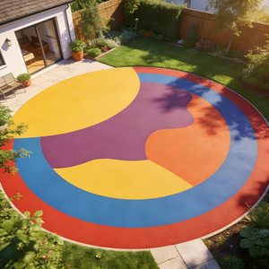 Granulés de caoutchouc EPDM décoratifs pour sols de jardin et de patio, antidérapants, durables, matériau de surface en résine liée pour extérieur - Product Image 1