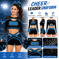 Tenue de cheerleading complète pour adolescents, style officiel All Star Game, marque SNG, en spandex/polyester, logo personnalisé sur le devant.