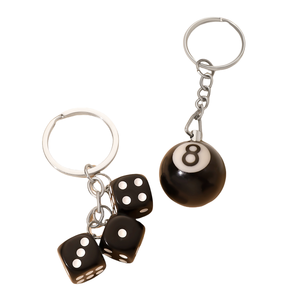 Thời Trang Nhựa 2.5Cm Mini Cue 3D Billiard Lưu Trữ Snooker Hồ Bơi Màu Đen 8 Bóng Keychain - Product Image 1