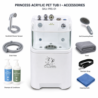 Baignoire SPA pour animaux de compagnie en acrylique avec fenêtre en verre haute brillance, bassin de douche intelligent pour chien à température contrôlée pour lavage autonome des chiens