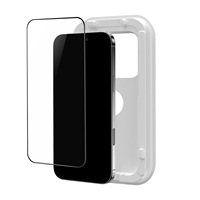 Accessoires pour téléphones mobiles, protection d'écran en verre trempé HD transparent de 0,33 mm avec colle complète pour iPhone 15 Pro Max, verre avec application facile