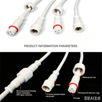 Connecteur étanche IP67 M12 3 broches mâle-femelle pour câble dénudé étamé pour éclairage LED