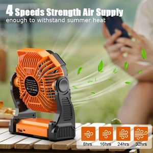 Escritorio Portátil 2026 con Luz LED, 270 °   Ventilador recargable ajustable, ventilador USB de 4 velocidades para camping, oficina, dormitorio - Product Image 6