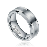Bague unisexe en acier inoxydable plaqué rhodium, style punk géométrique, lisse et concis, largeurs 4 MM, 6 MM, 8 MM, pour cadeau, fête, quotidien