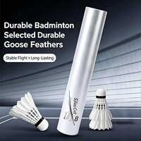Volant de badminton hybride en plumes de canard de classe 5, entièrement en plumes, sandwich 2 couches, liège écologique, haute stabilité, entraînement sportif en club, OEM