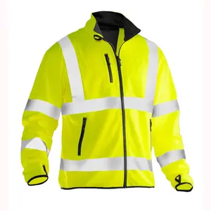 OEM Mens Hi Vis Lightweight Softshell Jacket Safety Working Jackets