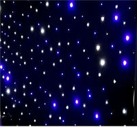 Tirai langit berbintang LED biru putih, kain cahaya bintang DIY untuk pernikahan siaran langsung ruang latar belakang fotografi