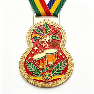 Venta Directa de Fábrica, Medalla de Carnaval Milagrosa Personalizada con Logotipo de Corredor, Acabado en Oro Esmaltado Metálico Barato - Product Image 5