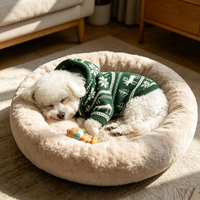 Pull pour chien personnalisable à double couche doublé de peluche, pull épais pour chien, vêtements pour animaux de compagnie