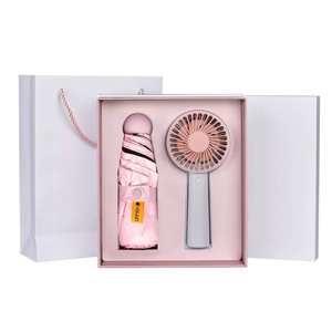 Cadeaux IStapromo, logo personnalisé, 2 tasses en verre transparent, ventilateur électrique portable, ensemble de cadeaux promotionnels d'entreprise pour souvenir - Product Image 4