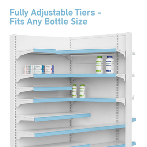 Étagères de présentation pharmaceutiques robustes et écologiques, simples ou double face, réglables, pour pharmacies, faciles à assembler - Product Image 4