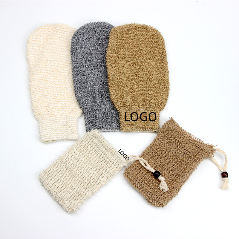 Экологически чистая льняная губка для ванны, отшелушивающая перчатка для тела, скребок для натурального душа, скраб для ванны, отшелушивающая перчатка