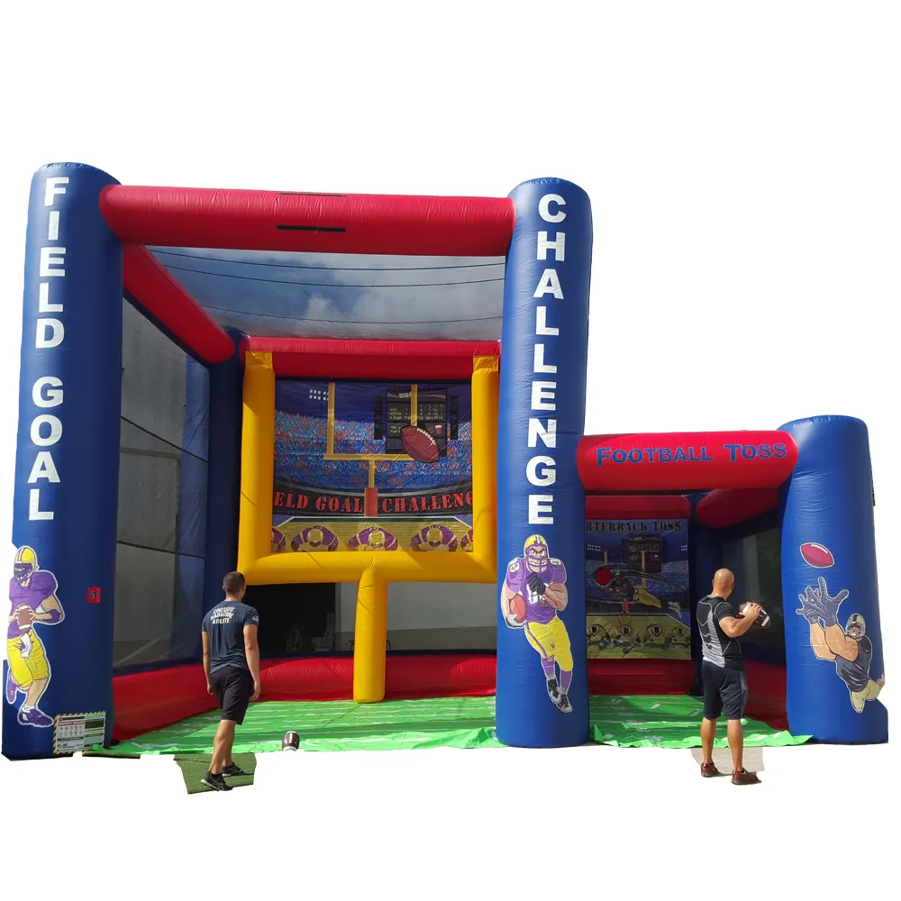Inflatable Football Kick Throwing Games Toss Sport Rentals Inflatable Field Goal Football Challenge For Sale