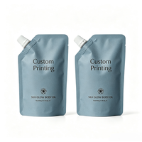 Pochettes de recharge imprimées sur mesure avec bec verseur, impression numérique, écologiques, petite capacité, sac à jus en kraft avec bec verseur, pochette de 500 ml avec bec verseur