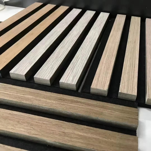 Thiết kế mới akupanel khuếch tán âm thanh tấm thoải mái polyester sợi gỗ slat cho cách âm Dance Studio quán cà phê khách sạn - Product Image 2
