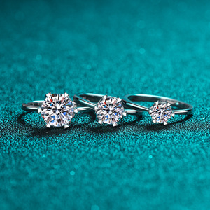 White Gold Plated 5mm Moissanite <b>Ring</b> Jewelry 925 Sterling Silver Women Engagement Wedding <b>Band</b> Promise <b>Rings</b> for Lady - Product Image 3