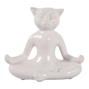 Statuetta di Gatto Yoga in Ceramica, Scultura per Meditazione, Decorazione per Casa e Ufficio - Product Image 1
