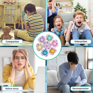 Jouet anti-stress - Fidget <span class=keywords><strong>Spinner</strong></span> en silicone à bulles imprimé créatif multi-doigts - Jouet anti-stress pour 3, 4, 5 et 6 doigts - Product Image 6