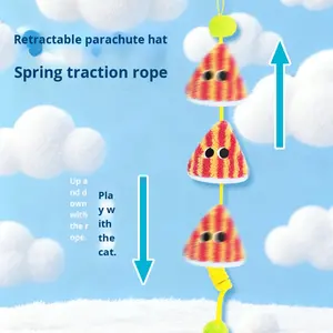Balançoire en peluche écologique pour <span class=keywords><strong>chat</strong></span>, balançoire à porte suspendue, boule de fourrure, corde élastique, baguette avec papier froissé - Product Image 1