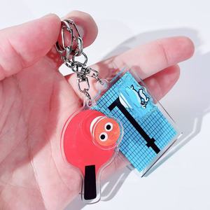 Custom Acrylic Rotating <b>Anime</b> Pattern Key Chain Basketball Volleyball Badminton Table Tennis Swimming Pendant Backpack Bag - Product Image 2