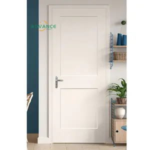 China supplier indoor room solid wooden doors design contemporary home hotel interior white primed veneer mdf wood door