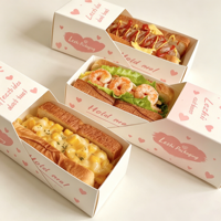 Boîte à tiroir en papier kraft de qualité alimentaire imprimée sur mesure pour emballage de burgers, frites, sandwichs et plats à emporter