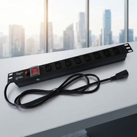 Bloc de distribution d'alimentation (PDU) LE IEC C13 avec interrupteur, 19 pouces, en alliage d'aluminium, 220V 10A, pour armoire réseau, 6/8 prises, LE ou OEM