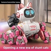 Robot Anjing Plastik 8 Roda, Kontrol Gerakan Cerdas, Mainan Robot Mekanik Elektrik, Kucing Elektrik, Mainan Anak Pintar