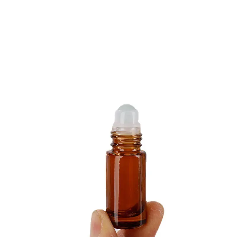 Chai Lăn Tinh Dầu Nước Hoa Màu Hổ Phách 5Ml Chai Thủy Tinh