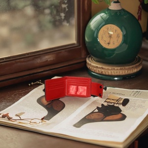 First-layer Cowhide Anti-rfid Open Portable Polyester Handmade Short <b>Wallet</b> Retro Minimalist Vintage Business Credit Card <b>Holder</b> - Product Image 4