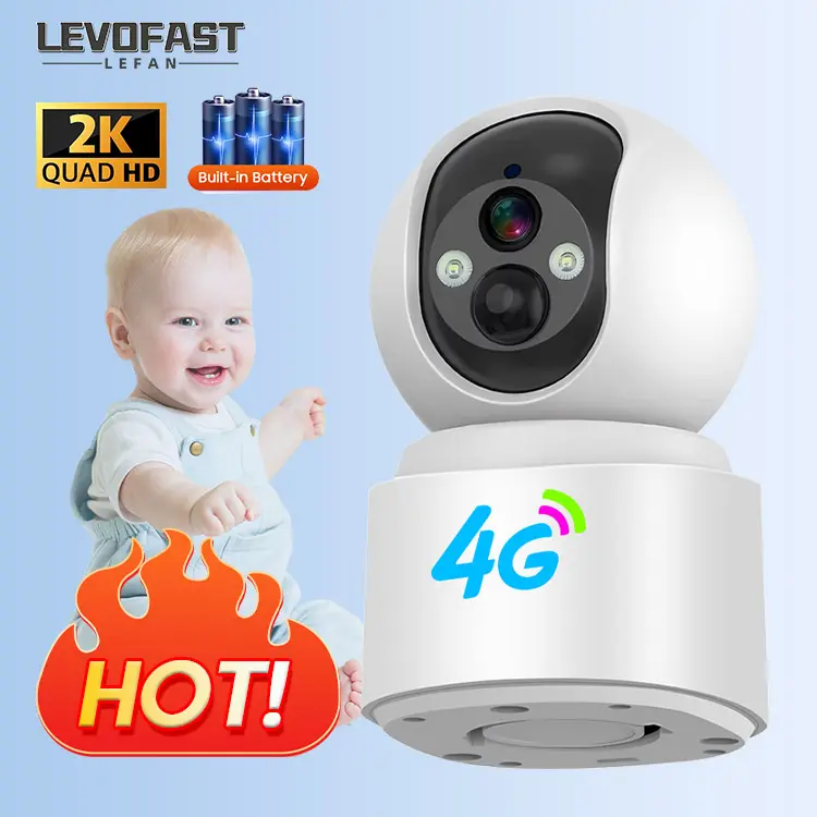 LEVOFAST 4G ซิมการ์ด 3MP V380pro ในร่มเด็กต่ําแบตเตอรี่ PTZ มินิ Wifi กล้องวงจรปิดความปลอดภัยกล้อง