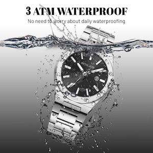 Montres à quartz pour hommes en gros OEM, boîtier en acier inoxydable, verre saphir, cadran de 40 mm, bracelet de 20 mm, étanches et tendance - Product Image 5