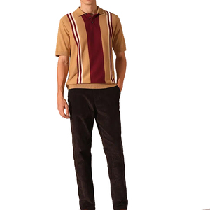 Camisa Casual para Hombre, Manga Corta, 100% Algodón, Rayas, Cierre de Botones, Corte Clásico, Antiarrugas, Verano, Golf, Deportiva, Estilo Internacional - Product Image 4