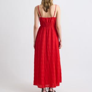 Vestido Maxi Casual Bohemio con Textura Jacquard, Cuello en V, Sin Mangas, Cintura Elástica, Diseño de Parches, Color Sólido, Talla XS para Verano, Nueva Llegada 2025 - Product Image 2