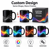 Mug en céramique à changement de couleur réactif à la chaleur, logo personnalisé, mug magique en céramique, révélation de la couleur avec de l'eau chaude