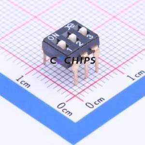 DSIC03LHGET DIP Switch Through hole Component (THT) Switch Flat Toggle, Raised Type Single Pole Single Throw 3 2.54mm - Product Image 1