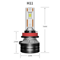 CAR-REFINE Q7 Q5 H7 Faros Delanteros LED 30000Lm 260W H11 H7 H4 H1 9005 Bombillas LED para Coche Fiat 6000k Color