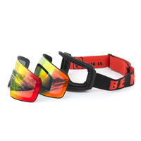 BE NICE SNOW-6100 Lunettes de ski cylindriques sphériques magnétiques à double lentille interchangeable OTG, anti-buée, protection UV, PC TPU, unisexe