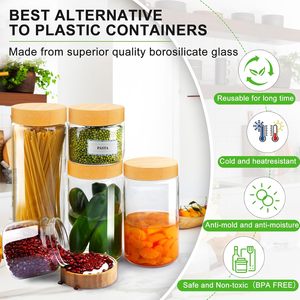 High Quality <b>Jar</b> Glass Storage Kitchen <b>Jars</b> Glasses with Lid Airtight Bottle Food Storage <b>Jar</b> - Product Image 5