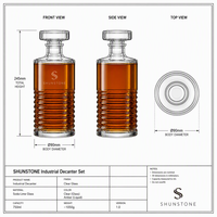Ensemble cadeau de carafe à whisky personnalisée 850 ml, carafe à liqueur personnalisée en verre cristal dans un coffret cadeau, cadeau d'anniversaire, cadeau d'entreprise