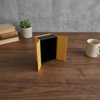 Boîte cadeau personnalisée à double ouverture avec logo sur mesure, magnétique, à deux pièces, ouverture latérale, double porte centrale, avec étui.