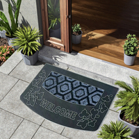 Machine d'entrée de maison moderne en PVC résistant à la corrosion tapis de porte rectangulaire en caoutchouc antidérapant fin imprimé animal puzzle motif maison
