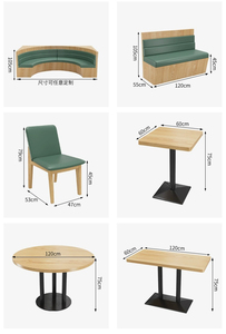 Siège de canapé de style moderne table et chaise en bois carrées ensemble de cafétéria restaurant et hôtel - Product Image 5