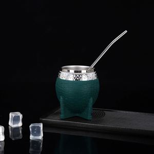 Nuevo Diseño 2025: Vaso Térmico de Acero Inoxidable 304 de Doble Pared para <span class=keywords><strong>Mate</strong></span>, Té y Café con Bombilla y Cuchara - Product Image 4