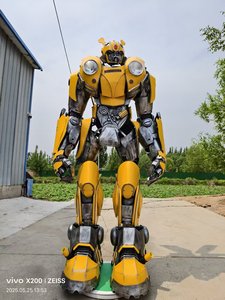 Costume de cosplay de Noël/Halloween unisexe pour adulte, robot transformateur jaune LED de haute qualité, prix d'usine - Product Image 2