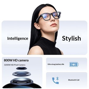 Nouvelles lunettes intelligentes A2C avec caméra, traduction IA, assistant vocal, enregistrement photo et vidéo 1080P, reconnaissance d'image, appels, musique, commande tactile, IPX-6 - Product Image 4