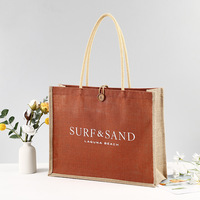 Sac fourre-tout en toile de jute naturelle noire et jaune imperméable de haute qualité, avec logo imprimé, pour femme