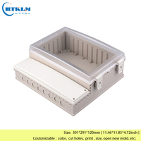 Boîtier Électronique Étanche 301*291*120mm en Plastique ABS, Boîte Électrique en Plastique IP68 avec Couvercle Transparent, Boîte de Jonction en Plastique