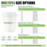 Gobelets Jetables Imperméables Personnalisables Avec Logo, Double Paroi, en Papier Kraft pour Café Chaud, Thé et Boissons à Emporter, Vente en Gros